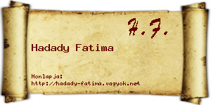 Hadady Fatima névjegykártya